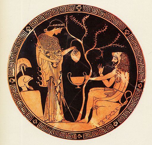 Athena offering olive tree